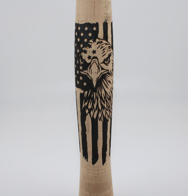 Cork grip wood burned Veteran wrap around (grip not included)