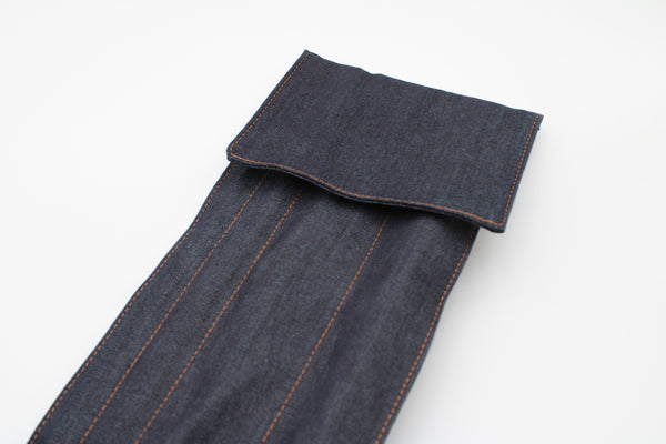 Denim fly rod sock for 4 piece rods