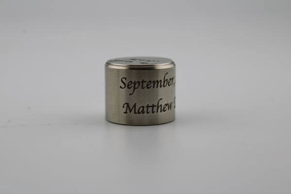 Nickel Silver reel seat curved custom engraving