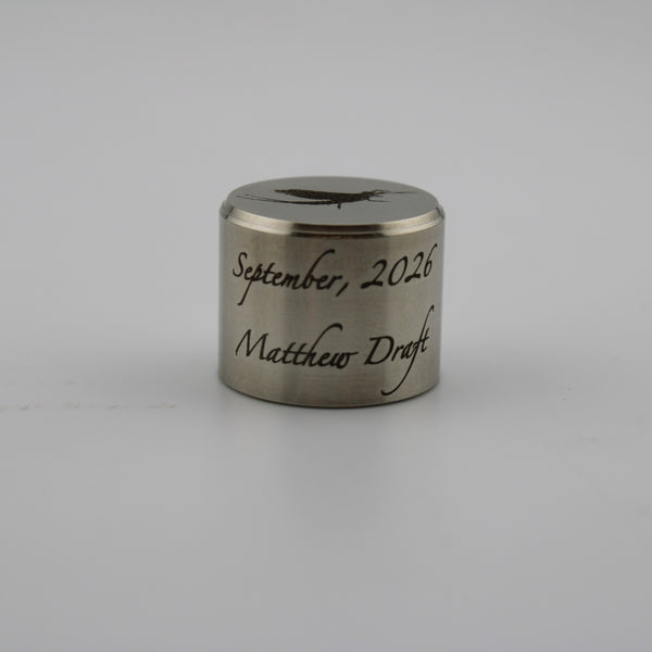Nickel Silver reel seat curved custom engraving