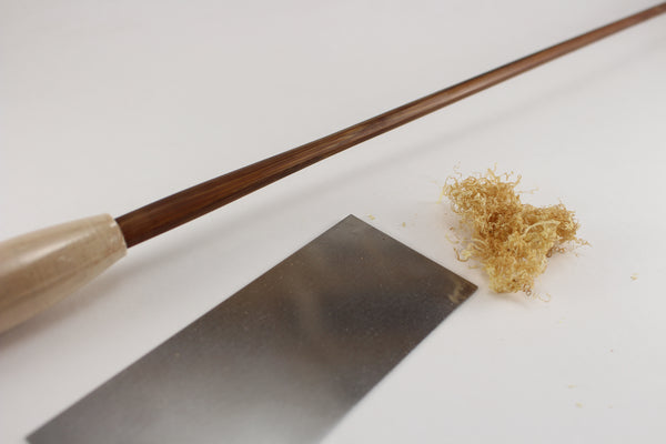 Cabinet Scraper & 0000 steel wool (bamboo rod restoration)