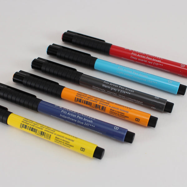 India ink brush tip marker set